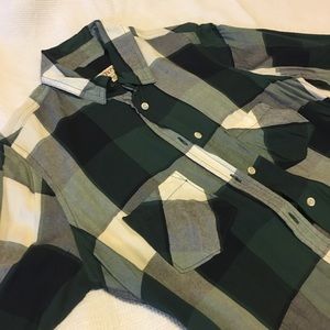 Plaid Green and White Shirt